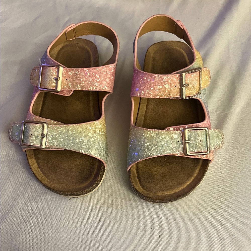 Cat & Jack Pink and Silver Glitter Sandals